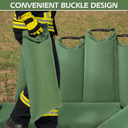 10 Pcs Flood Water Barrier Sand Bags for Weight, 11 x 28" Thickened Long Canvas Flood Protection Sand Bags with Insert Buckle for Home Window Door Basement Garage