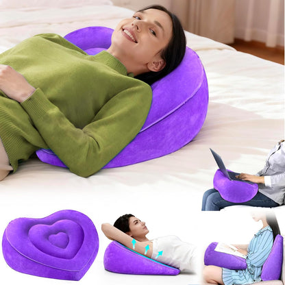 Portable Wedge Pillow for Acid Reflux Relief, Inflatable Wedge Pillow for Traveling, Bed Pillow Wedges for Sleeping Lightweight, Blow Up Book Stand Laptop Pillow for Camping, Back Lumbar Support