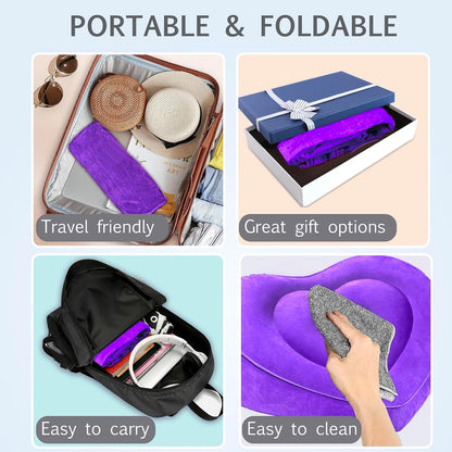 Portable Wedge Pillow for Acid Reflux Relief, Inflatable Wedge Pillow for Traveling, Bed Pillow Wedges for Sleeping Lightweight, Blow Up Book Stand Laptop Pillow for Camping, Back Lumbar Support