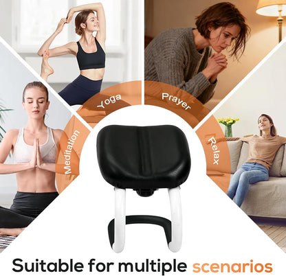 Meditation Bench | Meditation Chair | Kneeling Prayer Bench | Seiza Chair - Adjustable Height, Portable Metal Stool with Non-Slip Cushion for Home, Yoga & Prayer