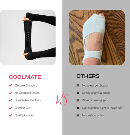 CoolMate Pilates Socks with Grips for Women, Non Slip Yoga Socks - Colors A