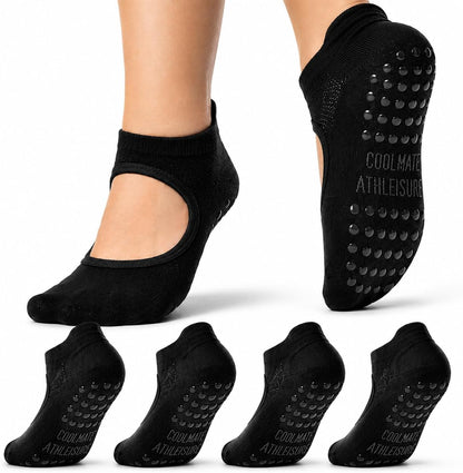 CoolMate Pilates Socks with Grips for Women, Non Slip Yoga Socks - Colors A