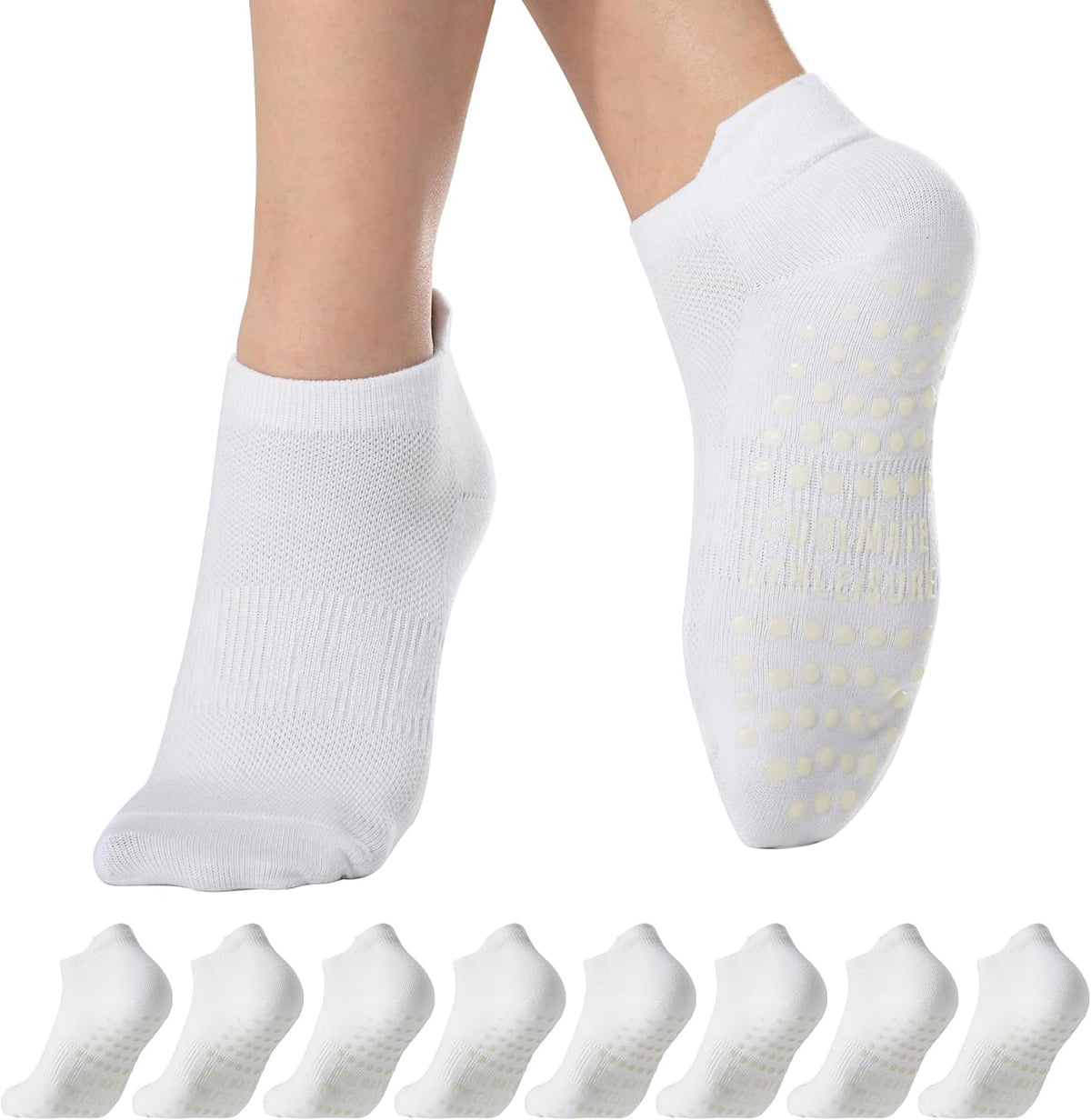 CoolMate Pilates Socks with Grips for Women, Non Slip Yoga Socks - Colors A