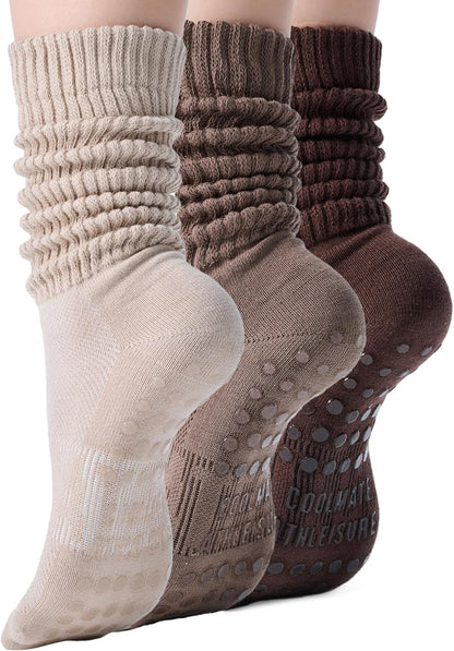 CoolMate Pilates Socks with Grips for Women, Non Slip Yoga Socks - Colors A