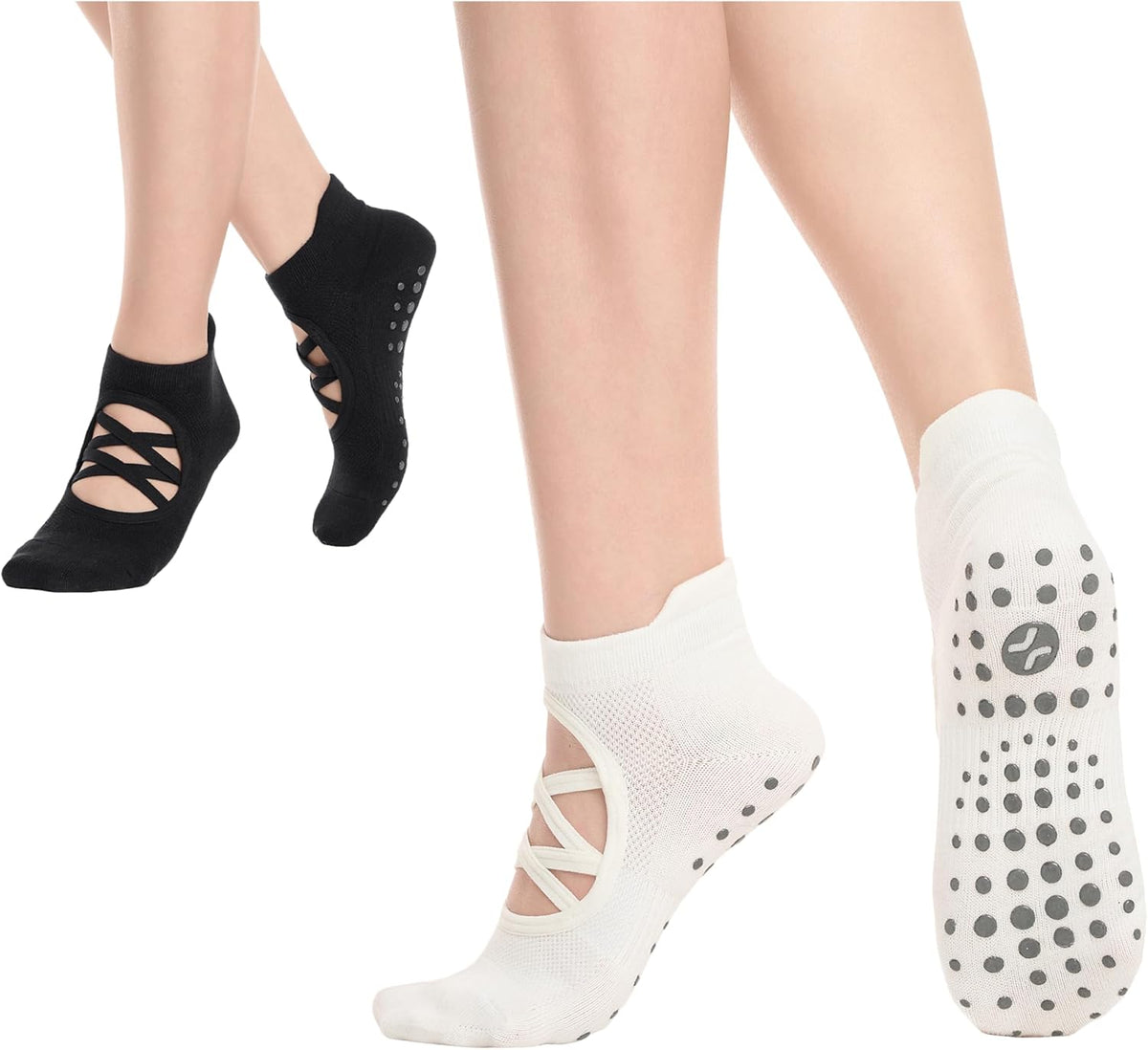 CoolMate Pilates Socks with Grips for Women, Non Slip Yoga Socks - Colors A