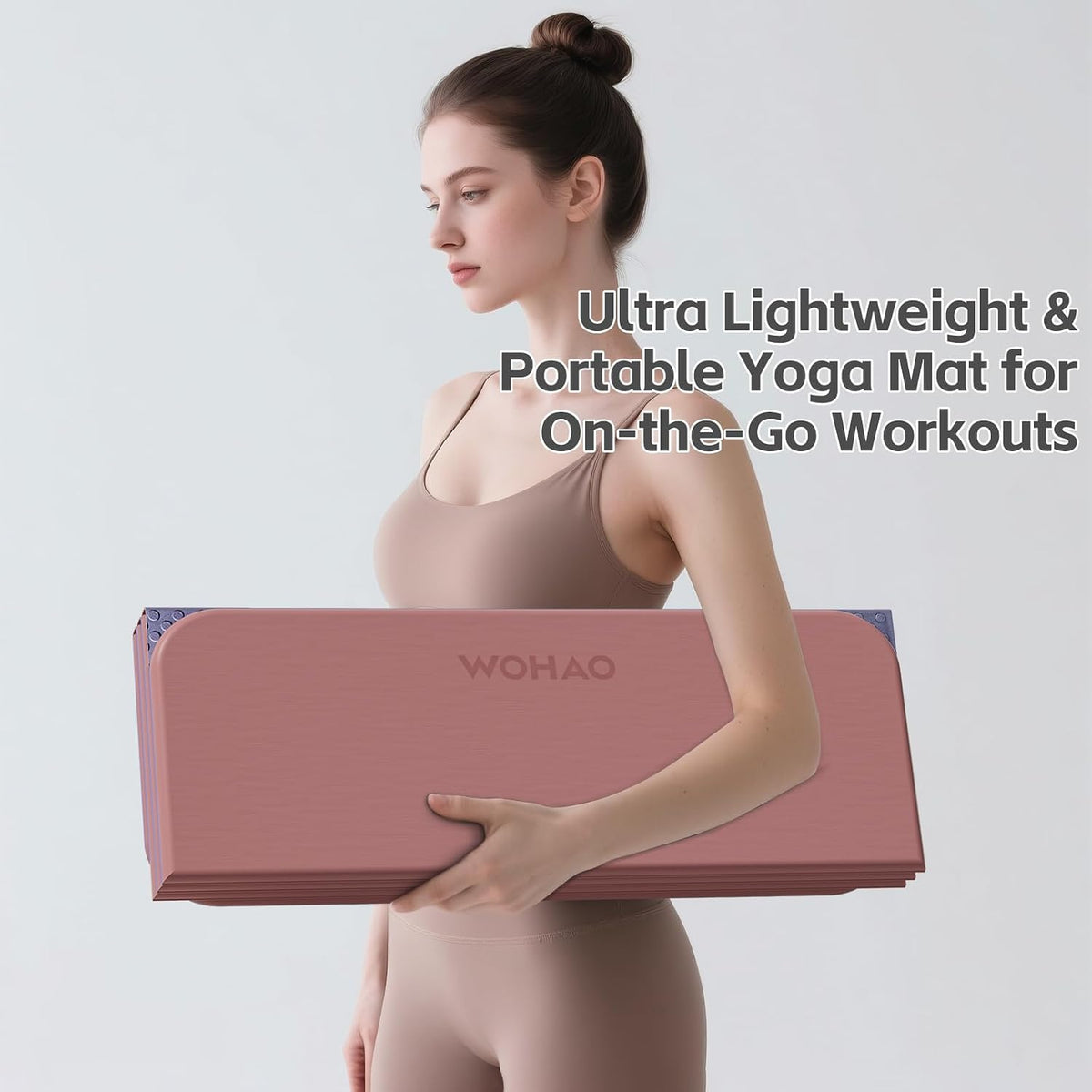 7-Fold Yoga Mat 70"x24" - 1/2 Inch Thick | Folding Exercise Mat, Compact Non-Slip TPE Mat, For Travel, Storage, Yoga & Home Gym, Lightweight & Portable