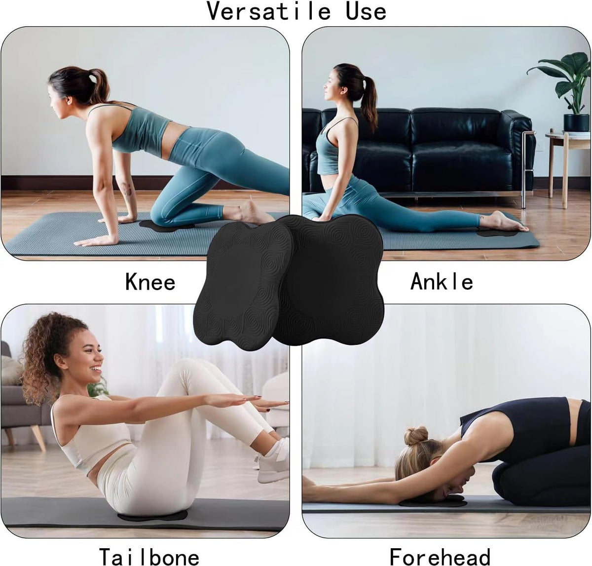 Yoga Knee Support Pad for Women Pilates Kneeling Cushion | Elbows Wrist Hands Head Foam Extra Thick Men Exercise Knees Pads Set of 6 Pieces