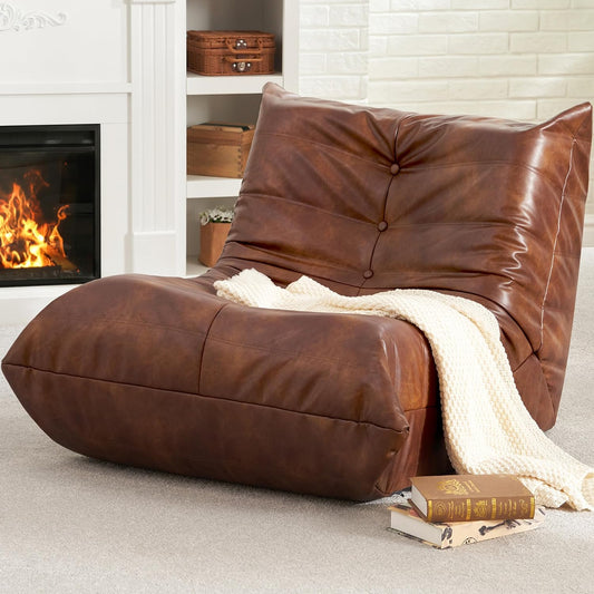 Hobestluk Bean Bag Chair Adult Leather Togo Chair Memory Foam Living Room