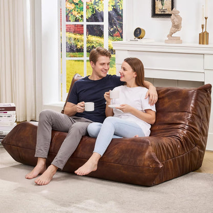 Hobestluk Bean Bag Chair Adult Leather Togo Chair Memory Foam Living Room