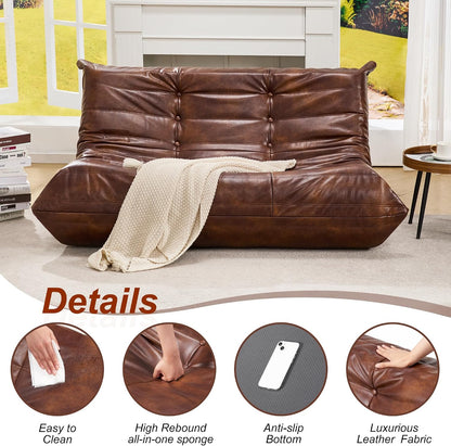 Hobestluk Bean Bag Chair Adult Leather Togo Chair Memory Foam Living Room