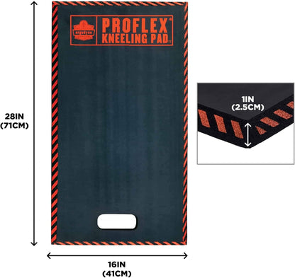 ProFlex 375 Kneeling Pad, Foam Knee Cushion, Water Resistant Kneeling Mat, 8" x 18" x 1,Orange, Compact