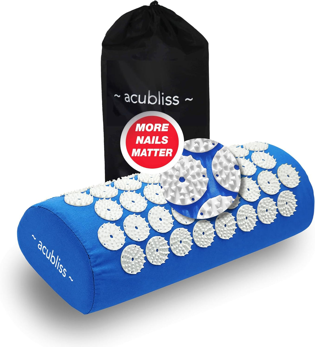 Premium Acupressure Mat, Strap & Pillow 3 piece Gift Set, 12,348 Acupuncture Pressure Points for Back Pain Relief, Increased Energy, Relaxation, Drawstring Bag, Deep Blue