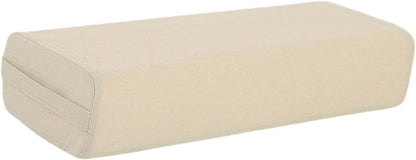 Yoga Bolster Pillow Rectangular,with Carry Handle,Meditation Cushion for Relaxation, Beige White