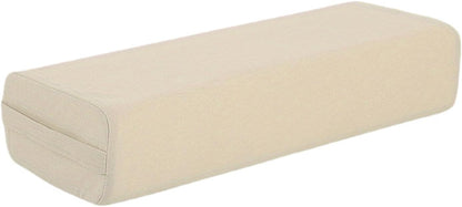 Yoga Bolster Pillow Rectangular,with Carry Handle,Meditation Cushion for Relaxation, Beige White