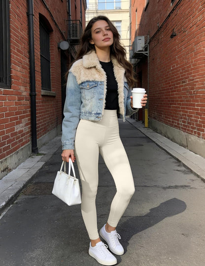 High Waist Leggings for Women - Opaque, Soft Tummy Control Athletic Pants for Yoga, Running, Workout and Gym
