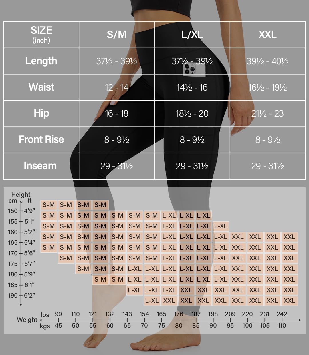 High Waist Leggings for Women - Opaque, Soft Tummy Control Athletic Pants for Yoga, Running, Workout and Gym