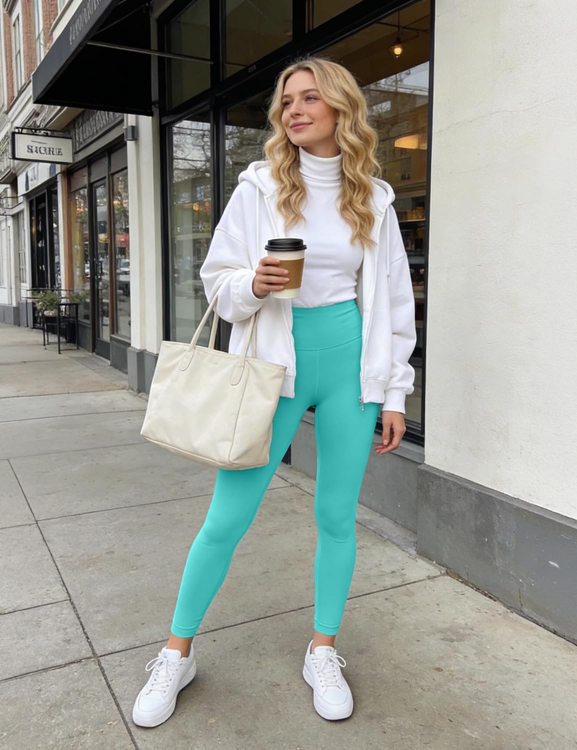 High Waist Leggings for Women - Opaque, Soft Tummy Control Athletic Pants for Yoga, Running, Workout and Gym