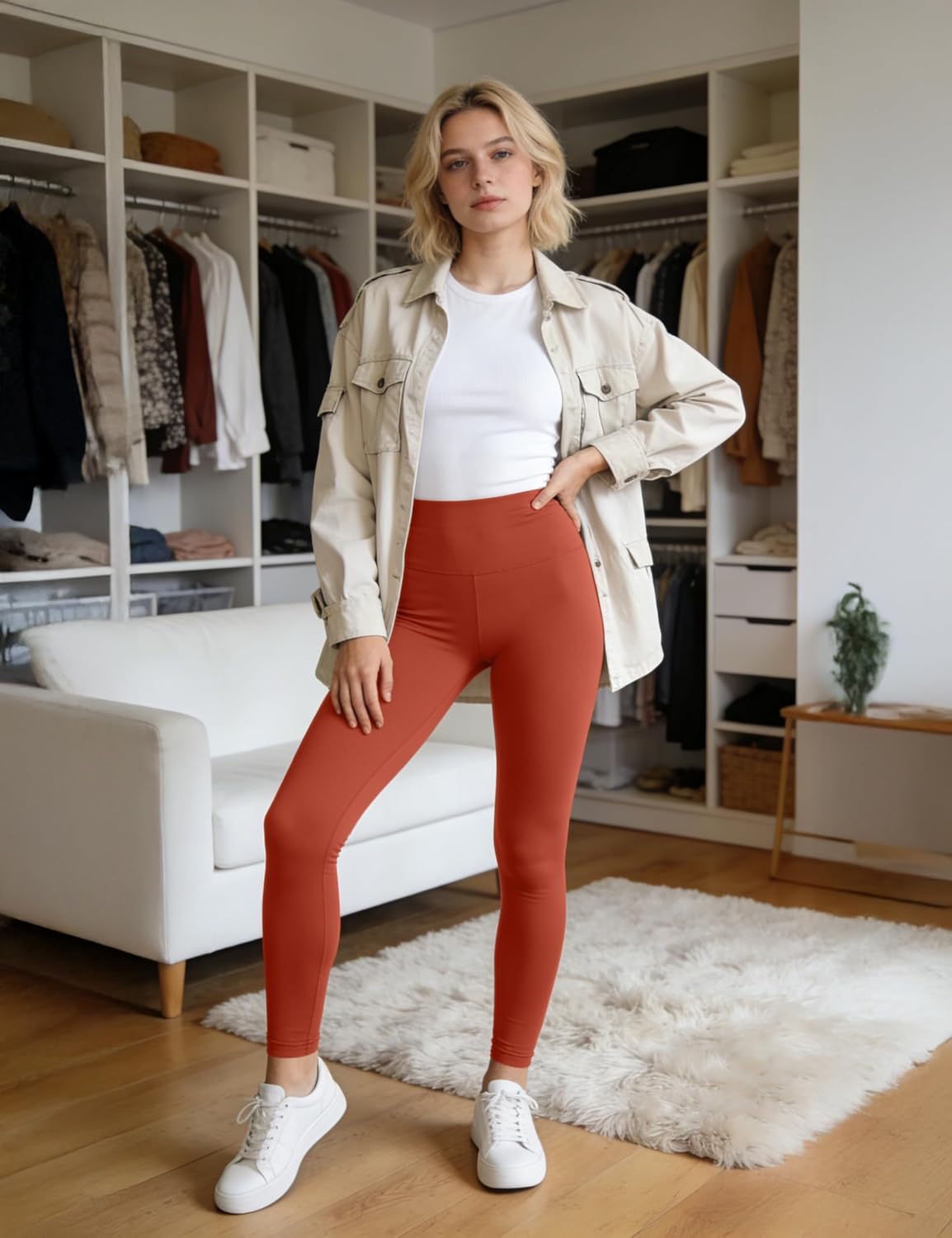 High Waist Leggings for Women - Opaque, Soft Tummy Control Athletic Pants for Yoga, Running, Workout and Gym