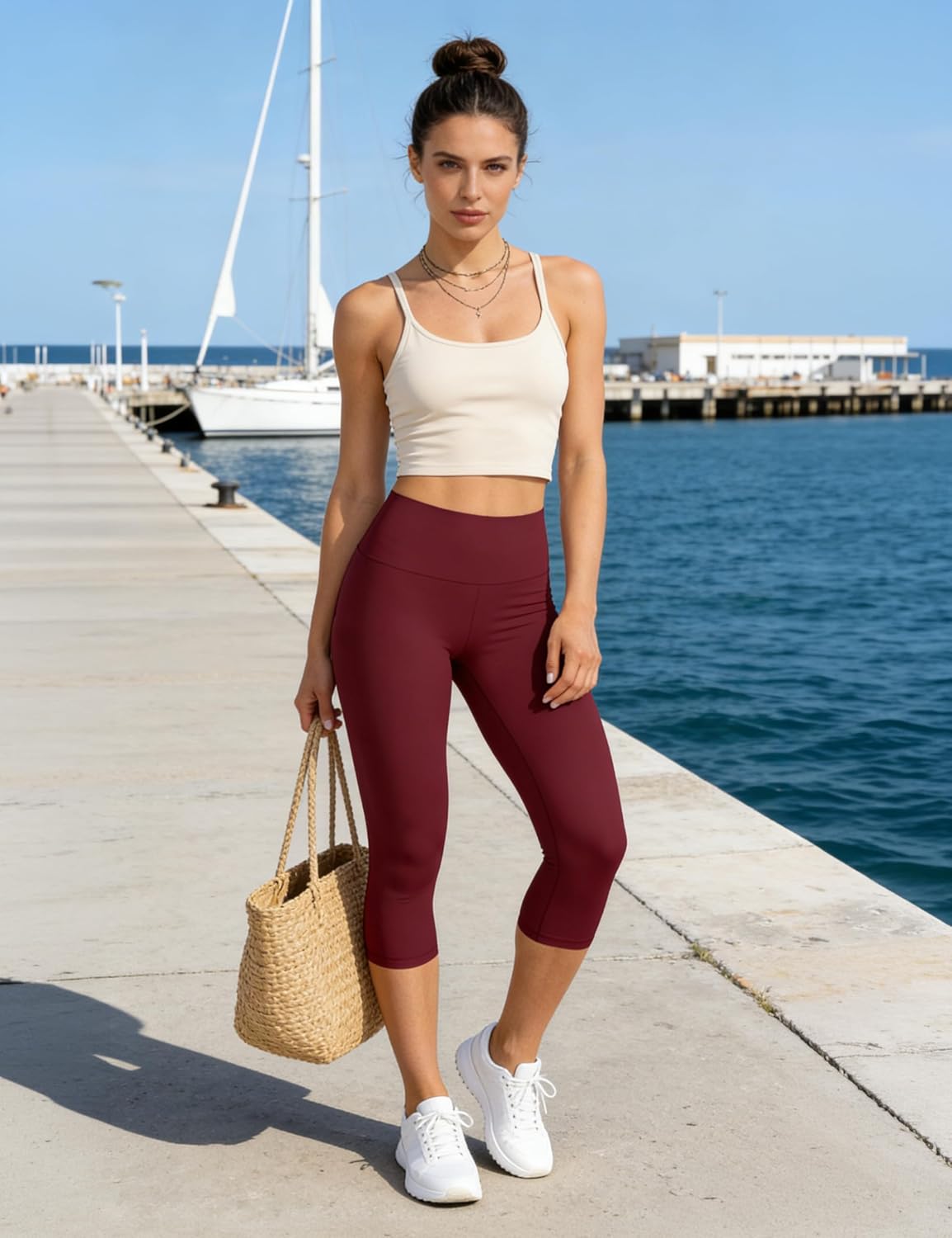 High Waist Leggings for Women - Opaque, Soft Tummy Control Athletic Pants for Yoga, Running, Workout and Gym