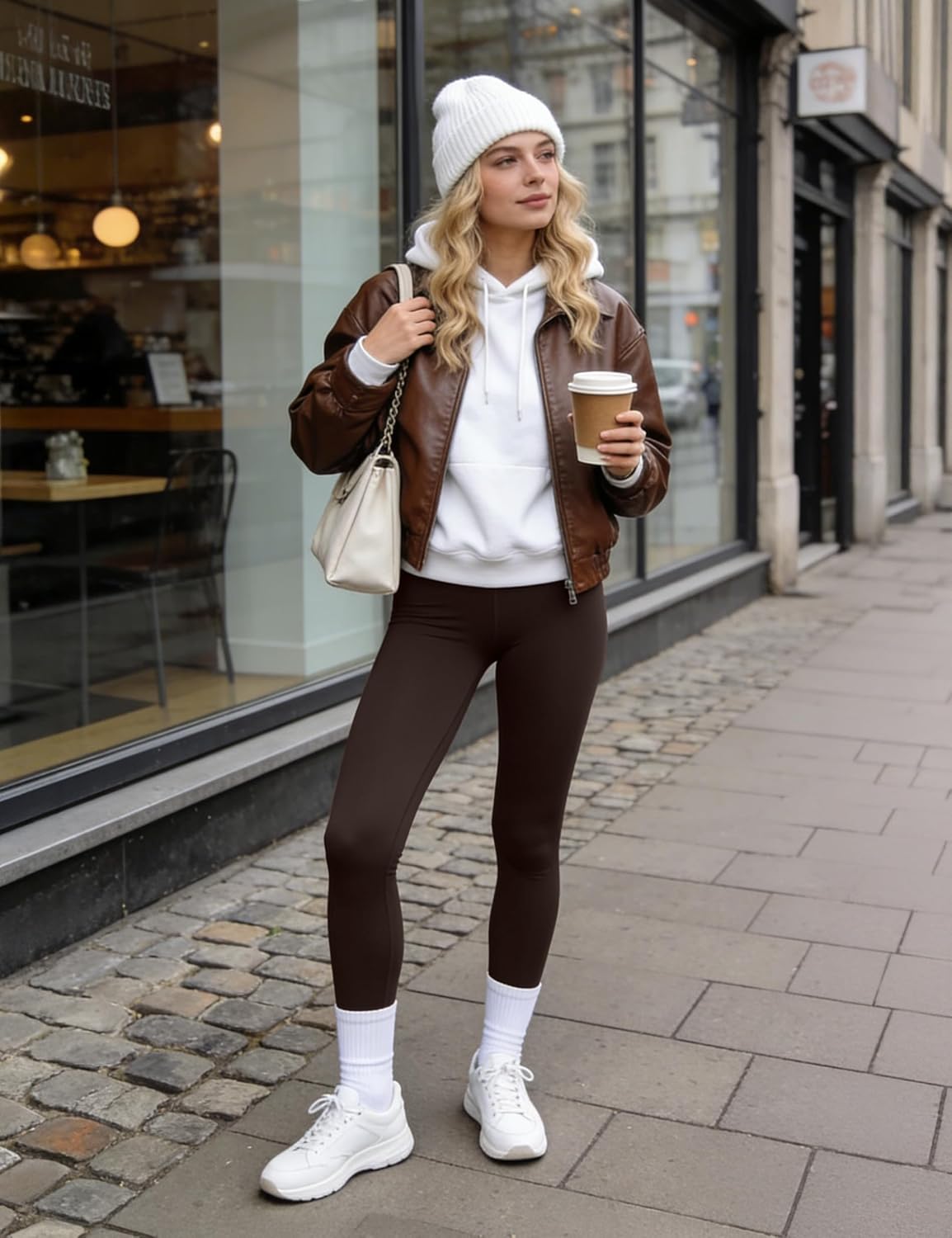 High Waist Leggings for Women - Opaque, Soft Tummy Control Athletic Pants for Yoga, Running, Workout and Gym