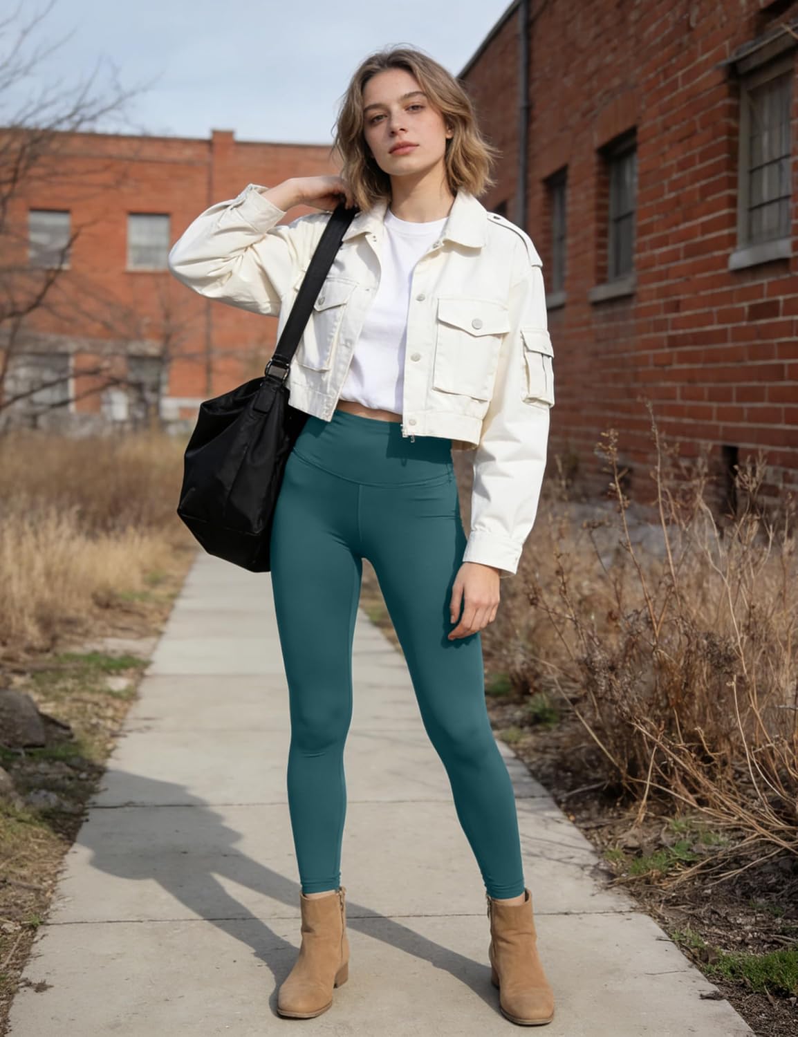 High Waist Leggings for Women - Opaque, Soft Tummy Control Athletic Pants for Yoga, Running, Workout and Gym