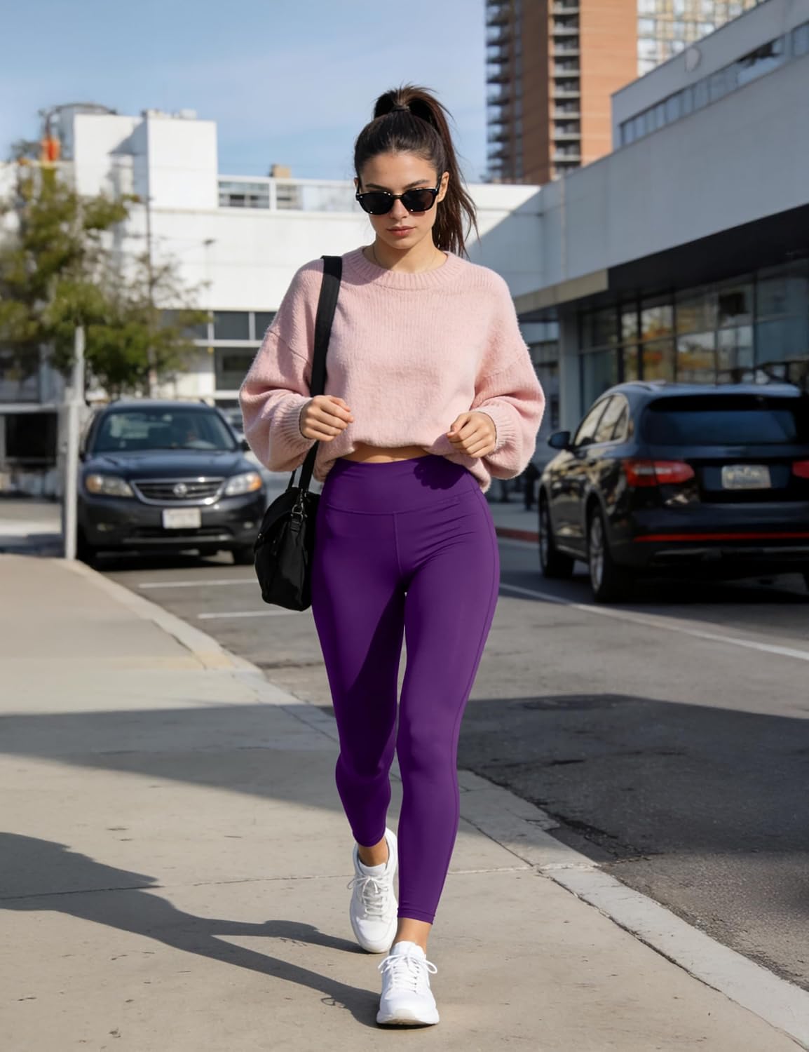 High Waist Leggings for Women - Opaque, Soft Tummy Control Athletic Pants for Yoga, Running, Workout and Gym