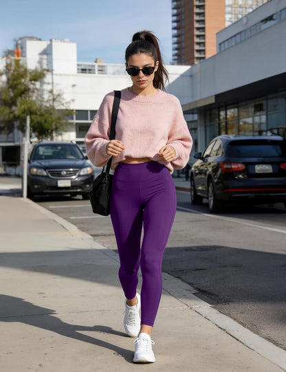 High Waist Leggings for Women - Opaque, Soft Tummy Control Athletic Pants for Yoga, Running, Workout and Gym