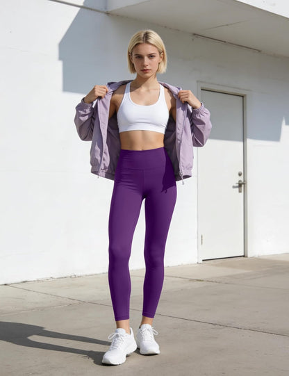 High Waist Leggings for Women - Opaque, Soft Tummy Control Athletic Pants for Yoga, Running, Workout and Gym