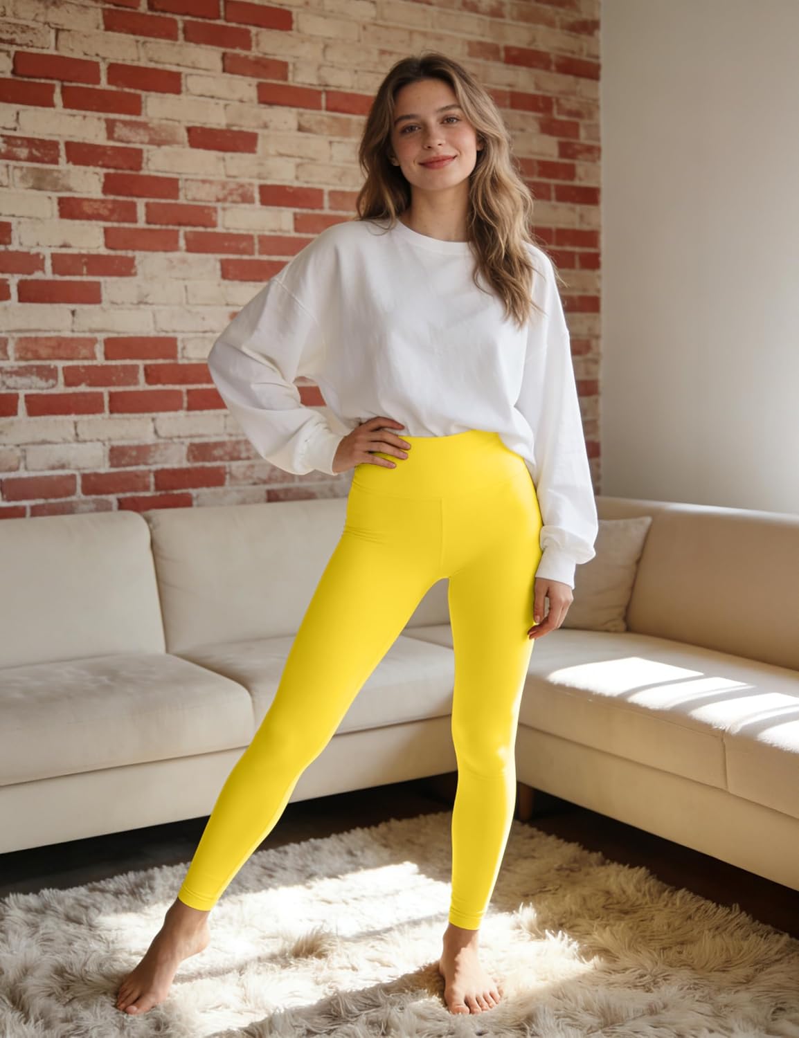 High Waist Leggings for Women - Opaque, Soft Tummy Control Athletic Pants for Yoga, Running, Workout and Gym