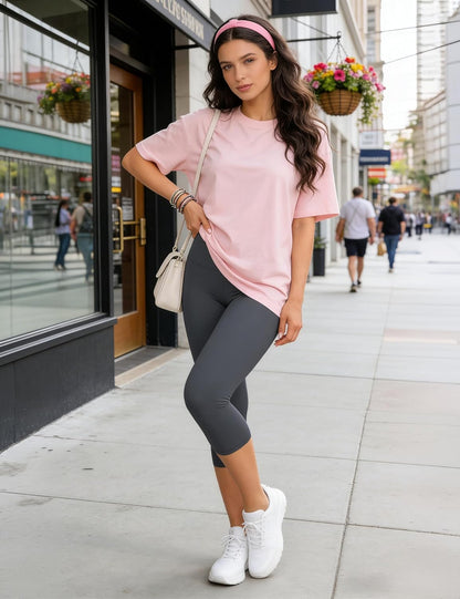 High Waist Leggings for Women - Opaque, Soft Tummy Control Athletic Pants for Yoga, Running, Workout and Gym