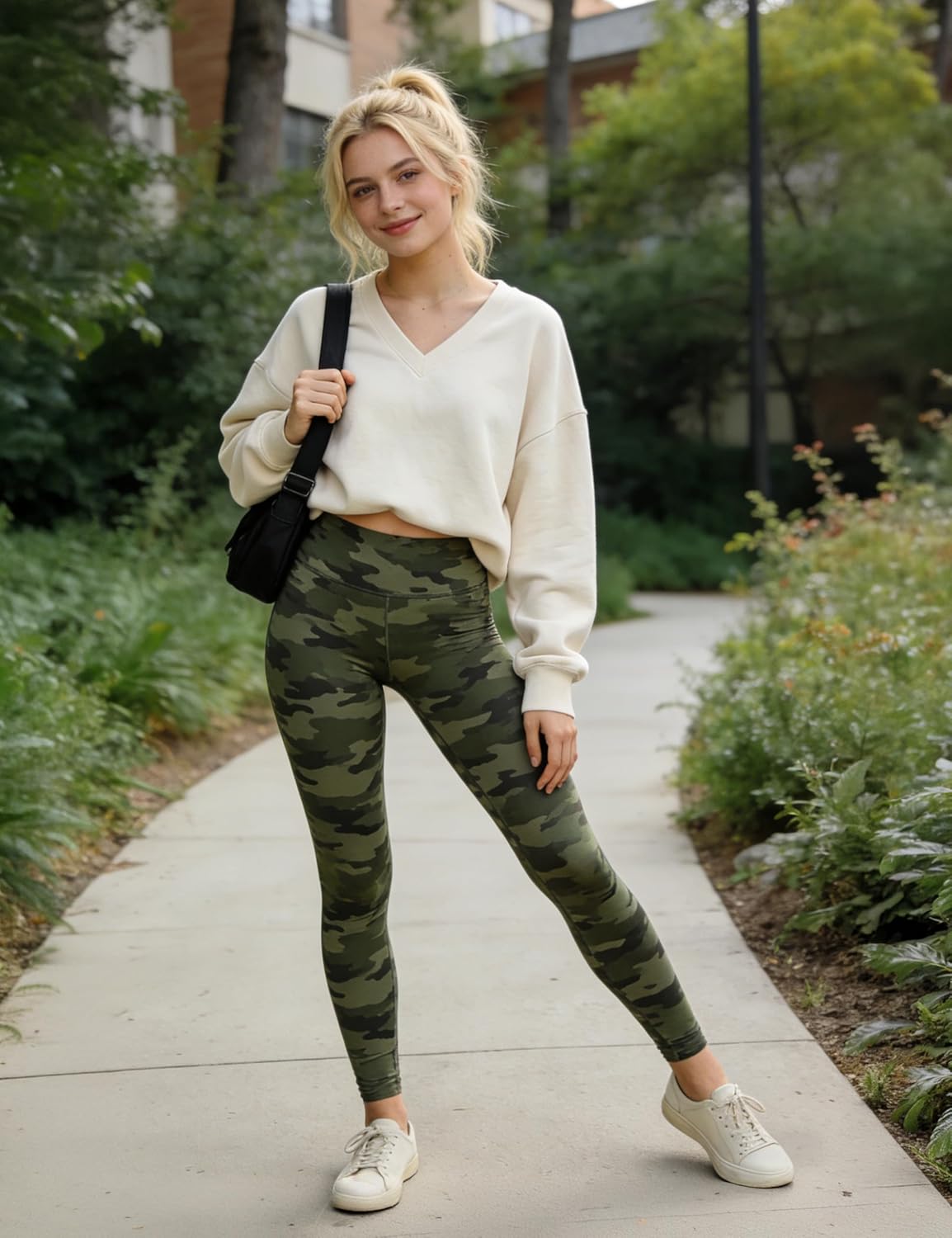 High Waist Leggings for Women - Opaque, Soft Tummy Control Athletic Pants for Yoga, Running, Workout and Gym