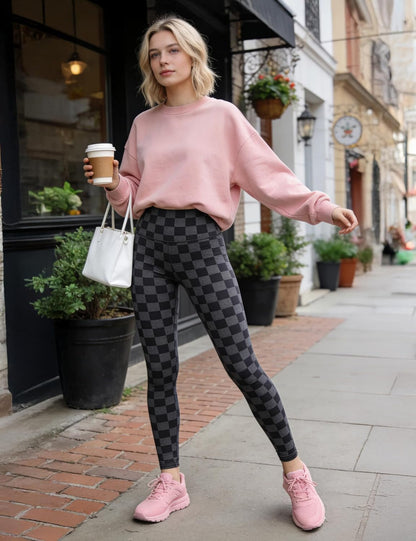 High Waist Leggings for Women - Opaque, Soft Tummy Control Athletic Pants for Yoga, Running, Workout and Gym