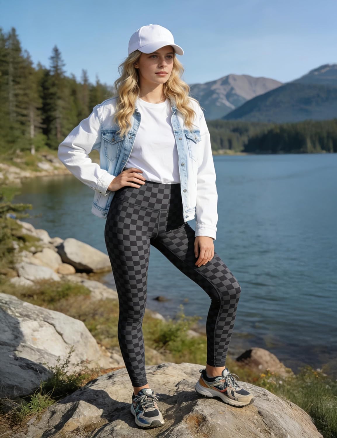 High Waist Leggings for Women - Opaque, Soft Tummy Control Athletic Pants for Yoga, Running, Workout and Gym