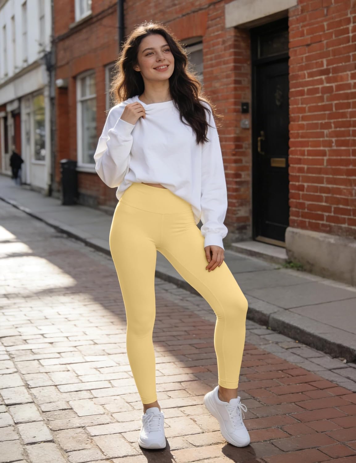 High Waist Leggings for Women - Opaque, Soft Tummy Control Athletic Pants for Yoga, Running, Workout and Gym