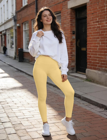 High Waist Leggings for Women - Opaque, Soft Tummy Control Athletic Pants for Yoga, Running, Workout and Gym