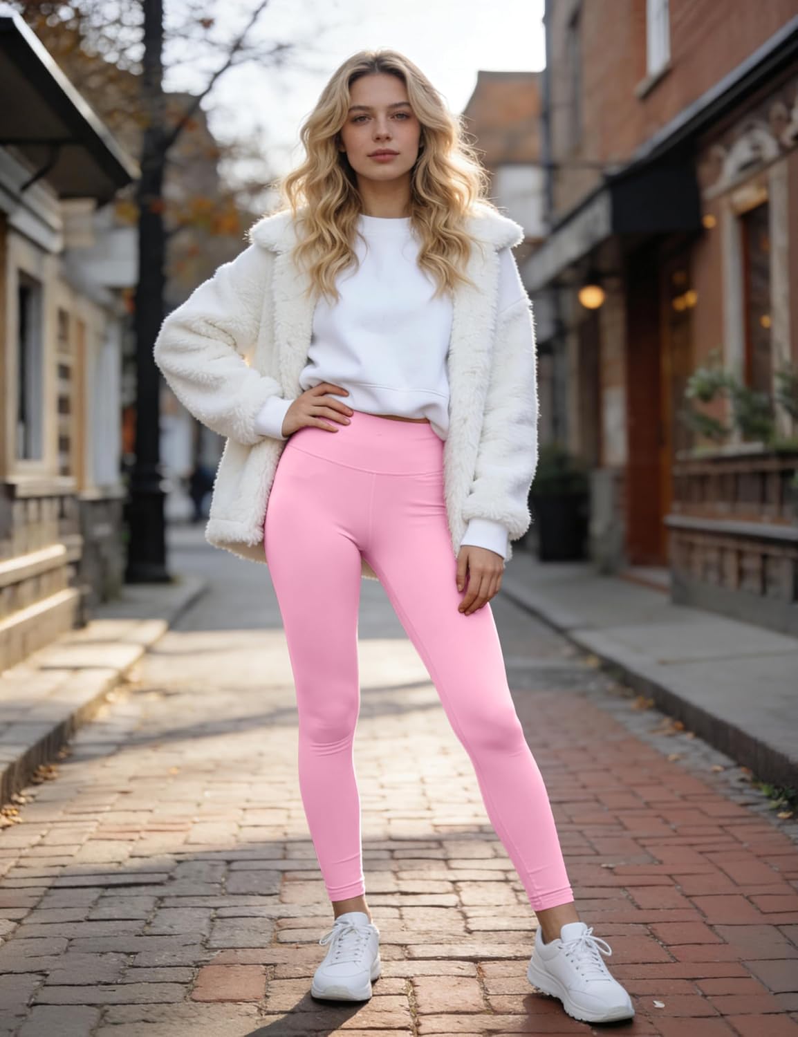 High Waist Leggings for Women - Opaque, Soft Tummy Control Athletic Pants for Yoga, Running, Workout and Gym
