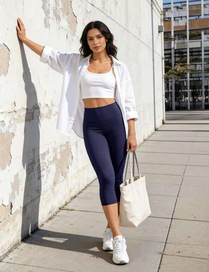 High Waist Leggings for Women - Opaque, Soft Tummy Control Athletic Pants for Yoga, Running, Workout and Gym