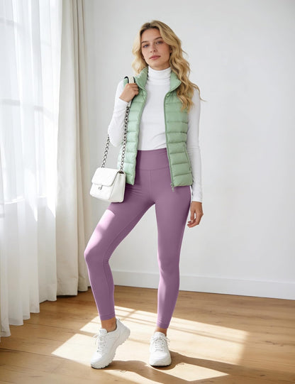 High Waist Leggings for Women - Opaque, Soft Tummy Control Athletic Pants for Yoga, Running, Workout and Gym