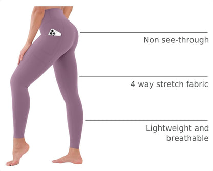 High Waist Leggings for Women - Opaque, Soft Tummy Control Athletic Pants for Yoga, Running, Workout and Gym