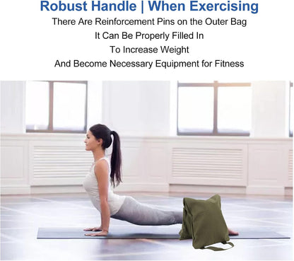 Sandbags Green Weight Bags, Heavy Duty Saddlebags, Weightlifting Training Sandbags for Strength Training and Yoga Exercises
