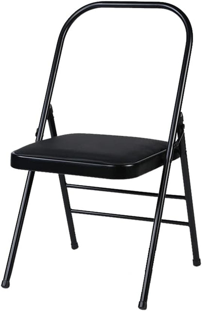 Transform Your Yoga Practice with Reinforced Folding Yoga Chair,Metal Folding Chair, Iyengar Yoga Chair, Yoga Auxiliary Chair,Black Cloth Surface