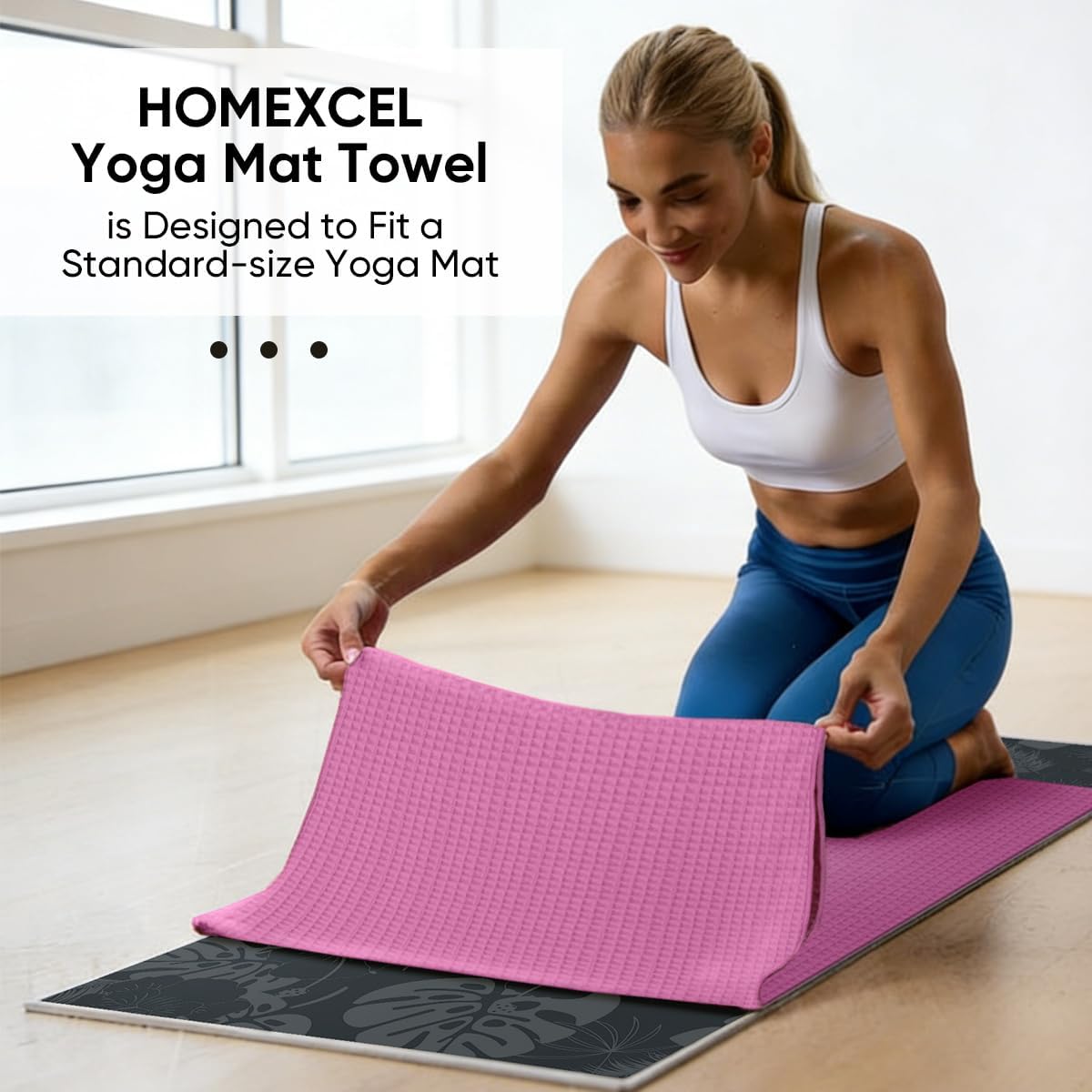 2PK Yoga Mat Towels for Hot Workout, Ultra-Absorbent, 26.5" x 72"