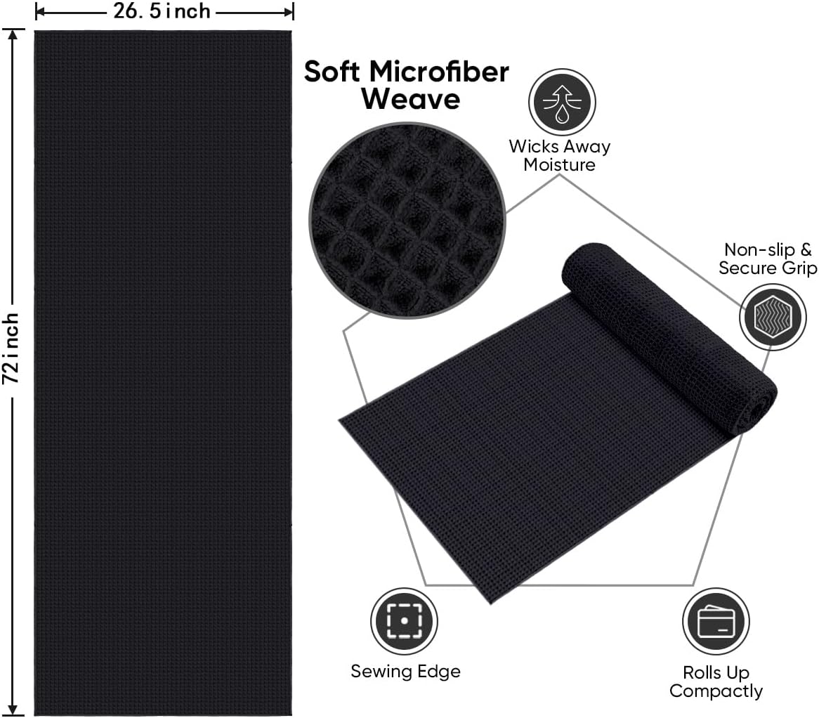 2PK Yoga Mat Towels for Hot Workout, Ultra-Absorbent, 26.5" x 72"