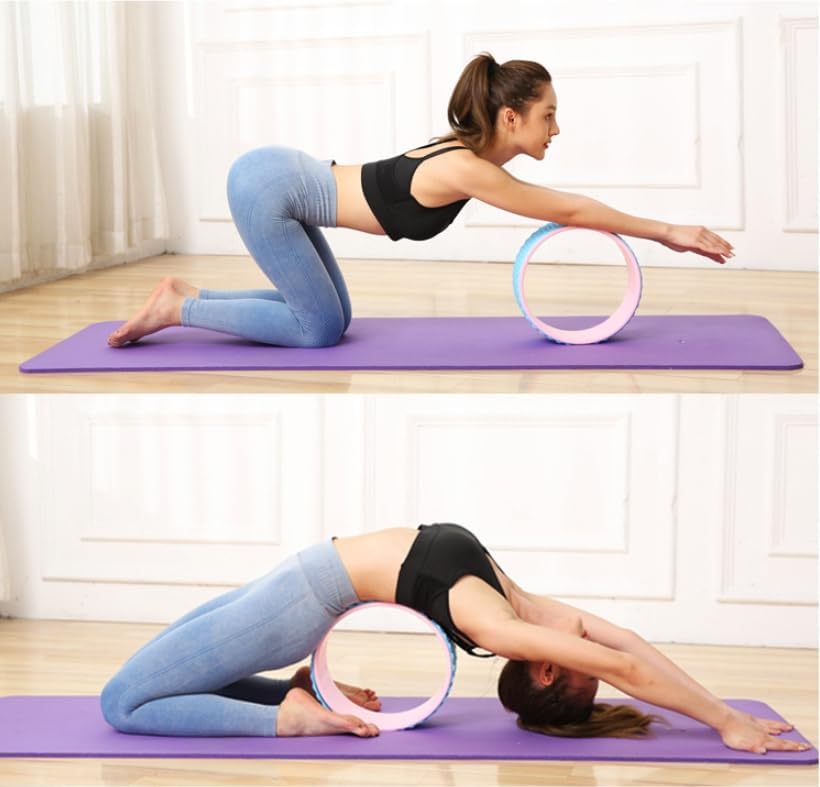 3D Massage Yoga Wheel, 12” Back Roller Relieves Back Pain and Stiffness, Durable TPE Material and Soft Foam Non-Slip, Suitable for Yoga, Pilates, Stretching and Strengthening Flexibility