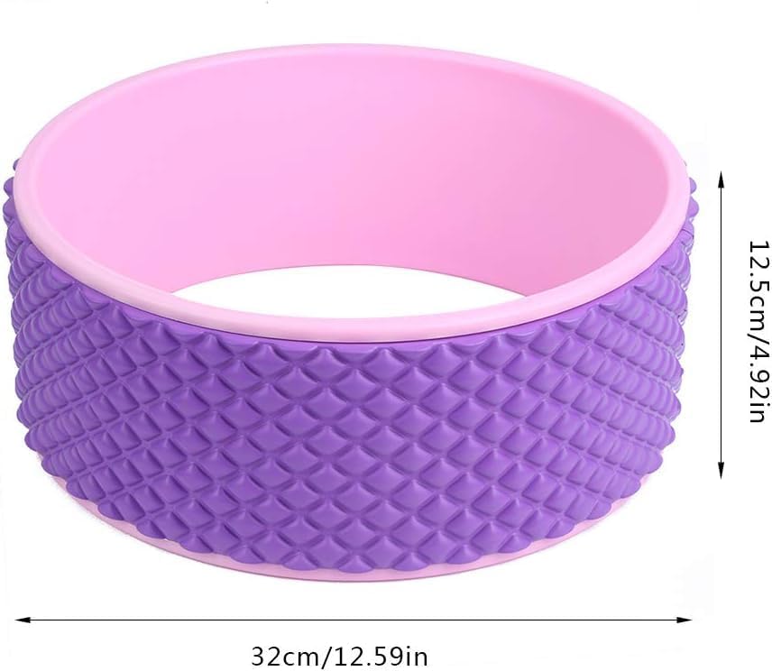 3D Massage Yoga Wheel, 12” Back Roller Relieves Back Pain and Stiffness, Durable TPE Material and Soft Foam Non-Slip, Suitable for Yoga, Pilates, Stretching and Strengthening Flexibility