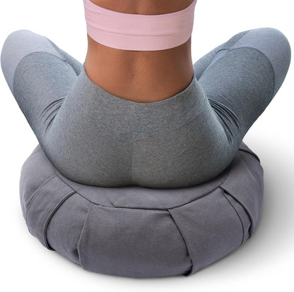 Meditation Cushion - Ergonomic Floor Pillow for Meditation, Yoga Pillow with Buckwheat Filling, Yoga Cushion for Sitting on Floor, Meditation Seat, Comfort & Posture Support