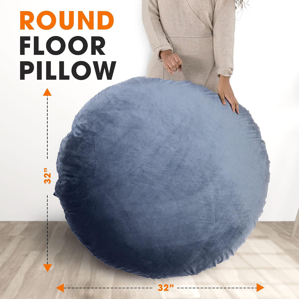 Meditation Cushion - Ergonomic Floor Pillow for Meditation, Yoga Pillow with Buckwheat Filling, Yoga Cushion for Sitting on Floor, Meditation Seat, Comfort & Posture Support