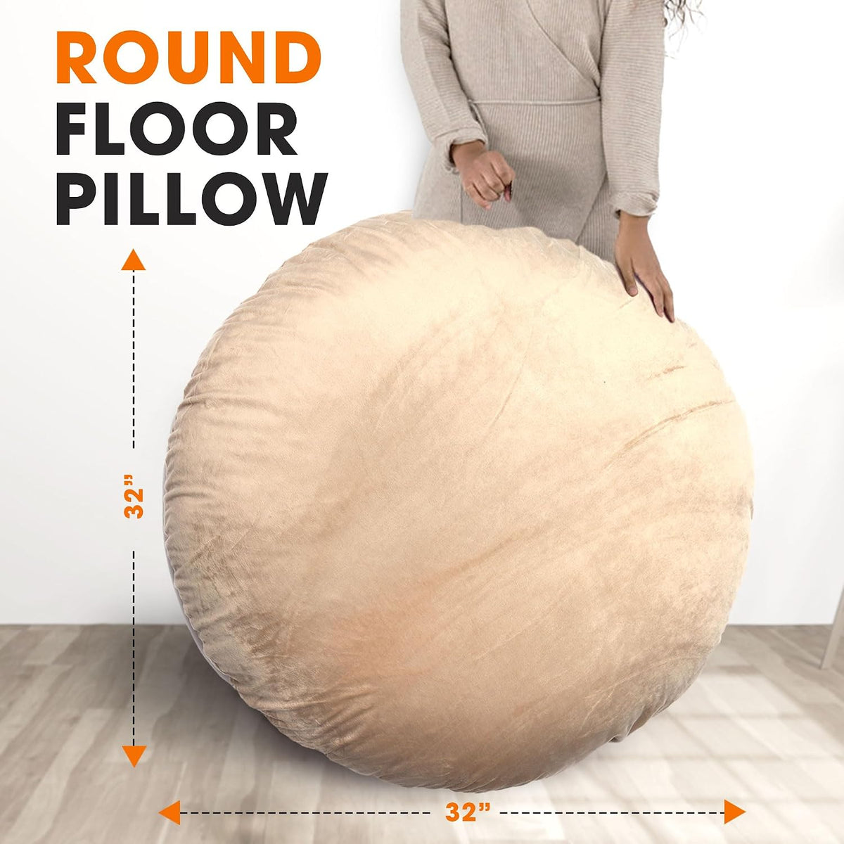 Meditation Cushion - Ergonomic Floor Pillow for Meditation, Yoga Pillow with Buckwheat Filling, Yoga Cushion for Sitting on Floor, Meditation Seat, Comfort & Posture Support
