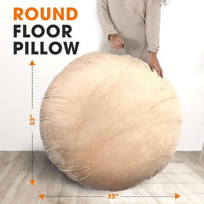Meditation Cushion - Ergonomic Floor Pillow for Meditation, Yoga Pillow with Buckwheat Filling, Yoga Cushion for Sitting on Floor, Meditation Seat, Comfort & Posture Support