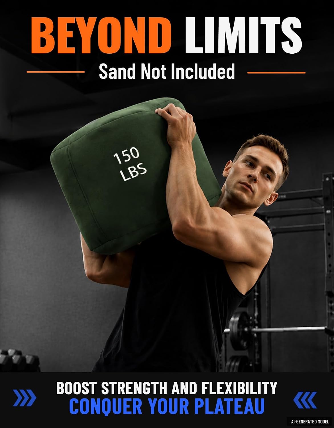 Sandbag Workout Bag,Sand Bags for Weight Training,Sandbags for Fitness,Sandbags for Weight Training,Round Sandbag,Cross-Training & Exercise, Sand Not Included